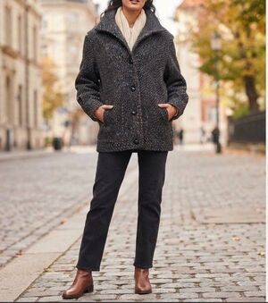 Ashley Scott Vtg 1980/90s Long Sleeve Wool Jacket  Coat Gray Fits XL/XXL U.S.A.